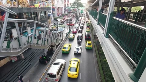The modern center of Bangkok Stock Footage
