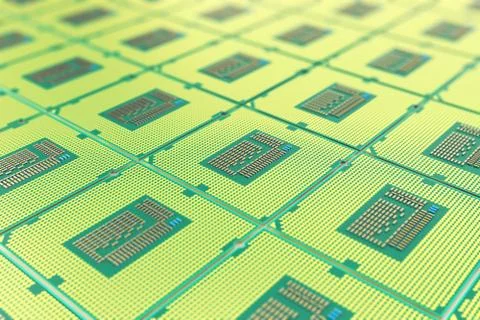 Modern central computer processors CPU, industry concept close-up view with イラスト素材