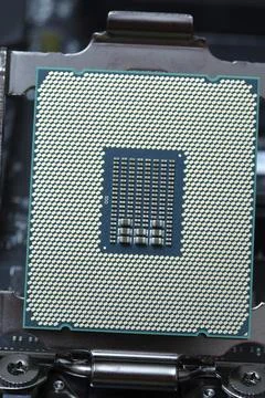 Modern central processor CPU unit before installing to main board 写真素材