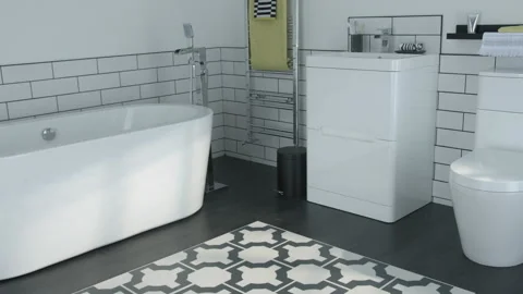 Modern Ceramic Bathroom Stock Footage 260326561