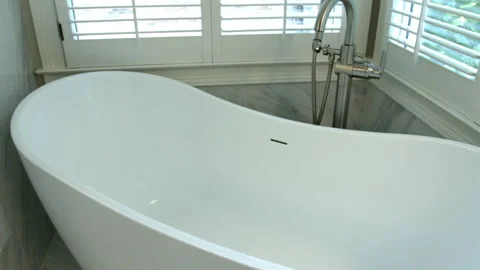 Modern Ceramic Bathroom Tub Stock Footage 288534278