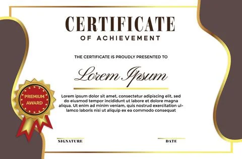 Modern certificate with abstract shape Illustrazione stock