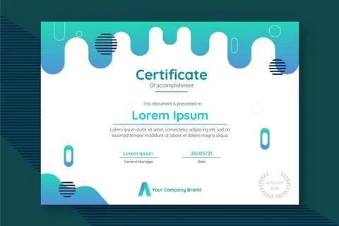 Modern certificate of accomplishment template Stock Illustration