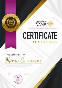 Modern Certificate Of Achievement Template Stock Illustration
