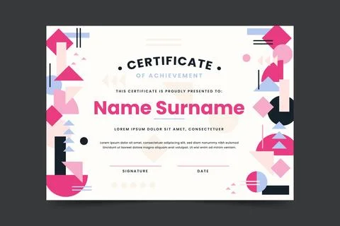 Modern certificate of achievement template Stock Illustration