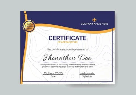 Modern Certificate of Appreciation template Stock Illustration