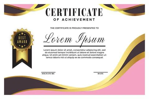 Modern certificate background template Illustrazione stock