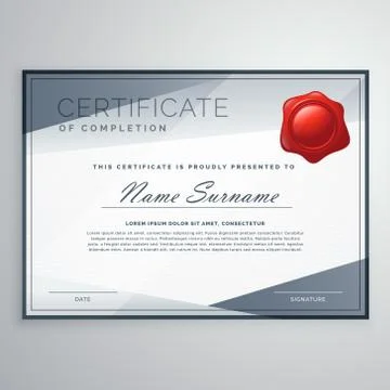 Modern certificate design with abstract shapes 스톡 일러스트
