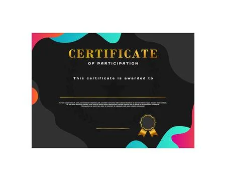 Modern certificate template with abstract fluid decoration 스톡 일러스트