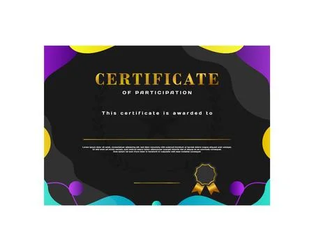 Modern certificate template with abstract fluid isolated Stock Illustration