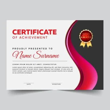 Modern certificate template with flat design Stock Illustration