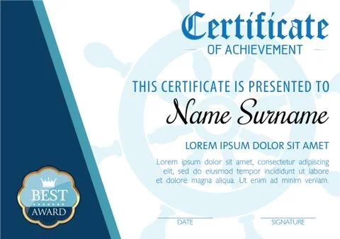 Modern Certificate Template Ilustração Stock