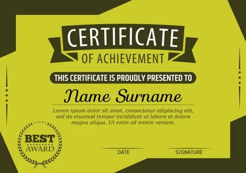 Modern Certificate Template Ilustração Stock