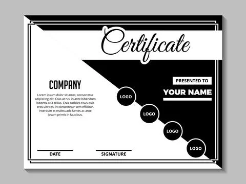 Modern Certificate Template Vector Design, Professional Diploma &amp; Award Bac.. Stock Illustration