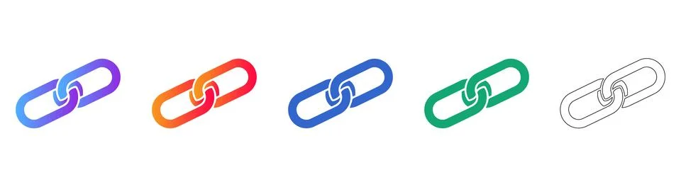 Modern Chain Link Icons for Digital Connectivity Stock Illustration