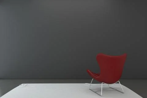 Modern chair in empty room Illustrazione stock
