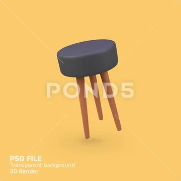 Modern chair isolated 3d render icon illustration PSD 템플릿