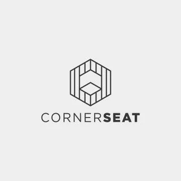 Modern chair logo design vector element isolated Stock Illustration