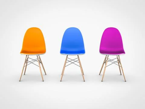 Modern chairs on white background Stock Illustration