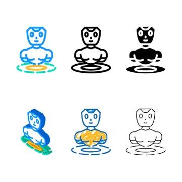 Modern chat bot color icon variations vector Stock Illustration