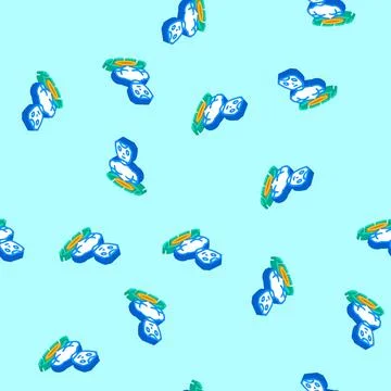 Modern chat bot isometric icon seamless pattern Stock Illustration