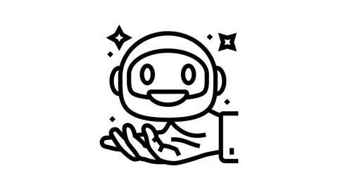 Modern chat bot line icon animation Stockbeeldmateriaal 326136565