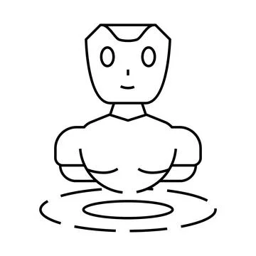 Modern chat bot line icon vector illustration Stock Illustration