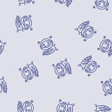 Modern chat bot line seamless pattern Stock Illustration