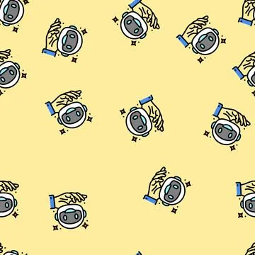 Modern chat bot vector seamless pattern Illustrazione stock