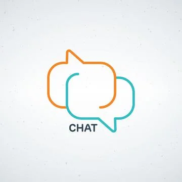 A modern chat logo with speech bubbles on a clean background Stock Illustration