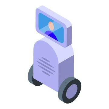 Modern chatbot using artificial intelligence technology isometric icon Stock Illustration