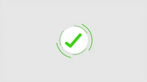Modern Check Mark Animation Clean Tick Reveal Transparent Stock Footage 332543458