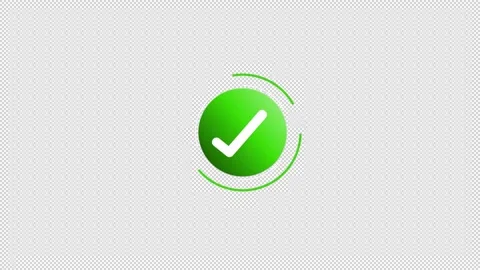 Modern Check Mark Animation  Clean Tick Reveal Transparent Stock Footage 332543485