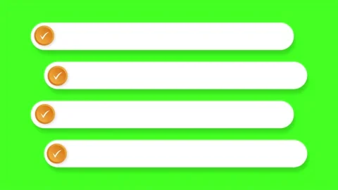 Modern Checklist with Circular Checkmarks on Green and Light Background Stock Footage 306238689