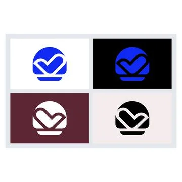 Modern Checkmark Logo Concept Set Stock Illustration