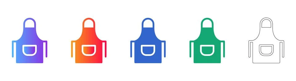 Modern Chef Apron UI Element Icons Stock Illustration