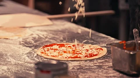Modern Chef Prepares A Pizza At Brewery Restaurant Dinner Cinematic Stock Footage 280508574