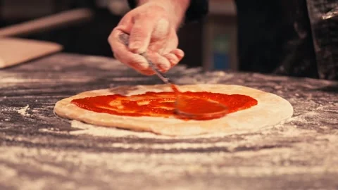 Modern Chef Prepares A Pizza At Brewery Restaurant Dinner Cinematic Vidéo 280508590