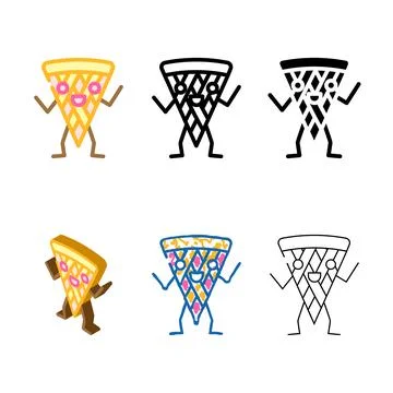 Modern cherry pie dessert character color icon vector 库存插图