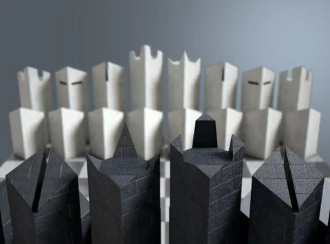 Modern Chess Set Stock Illustration