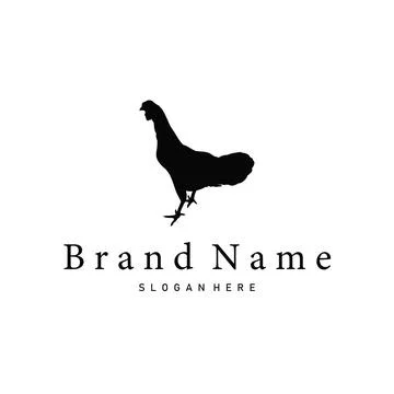 Modern chicken logo with bold clean lines and minimalist style Stock Illustration