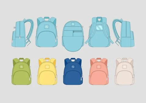 Modern Children's School Backpack Design with Rounded Structured Silhouette Ilustração Stock