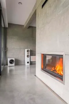 Modern chimney in a wall Stock-Fotos