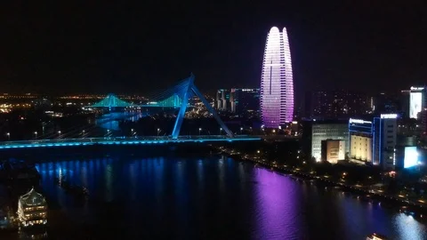 Modern China at Night Video stock 90801709