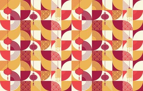 Modern Chinese Seamless Pattern Background EPS Vector - 01 - 06 - Master 스톡 일러스트