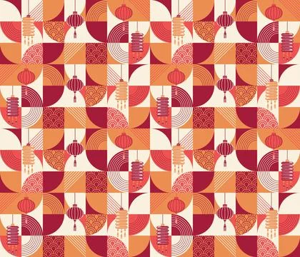 Modern Chinese Seamless Pattern Background EPS Vector - 01 - 06 - Master Stock Illustration