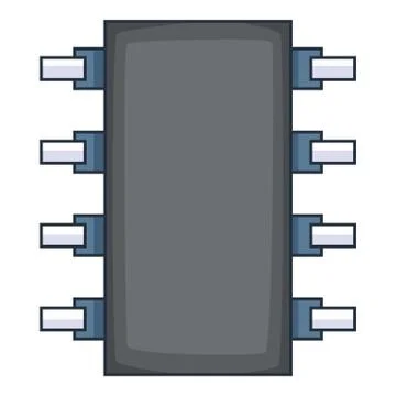 Modern chips icon, cartoon style Stock Illustration
