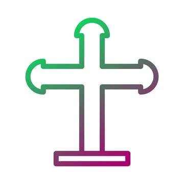 Modern Christian Cross with Gradient Design Style Stock Illustration