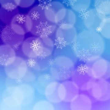 Modern christmas backdrop with various white transparent snowflakes Stock Illustration