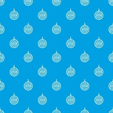 Modern christmas ball pattern vector seamless blue Stock Illustration